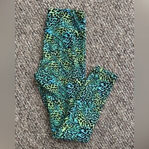 No Boundaries Green and Blue Animal Print Leggings